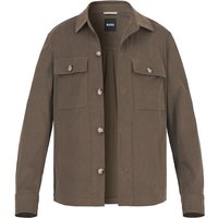 BOSS Black Herren Overshirt braun Baumwoll-Stretch unifarben von BOSS Black