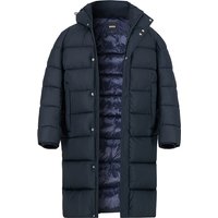 BOSS Black Herren Steppparka blau Mikrofaser unifarben von BOSS Black
