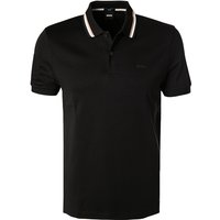 BOSS Black Herren Polo-Shirt schwarz Baumwoll-Jersey von BOSS Black