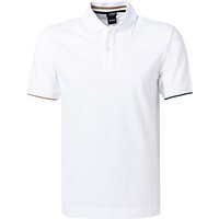 BOSS Black Herren Polo-Shirt weiß Baumwoll-Piqué von BOSS Black