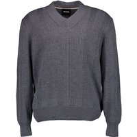 BOSS Black Herren Pullover grau Schurwolle unifarben von BOSS Black