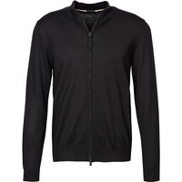 BOSS Black Herren Cardigan schwarz Schurwolle unifarben von BOSS Black