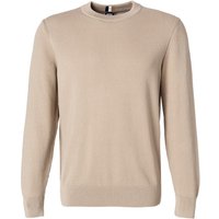 BOSS Black Herren Pullover beige Baumwolle unifarben von BOSS Black