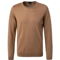 BOSS Black Herren Pullover beige Schurwolle unifarben von BOSS Black