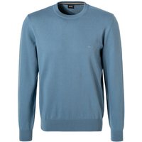 BOSS Black Herren Pullover blau Baumwolle unifarben von BOSS Black