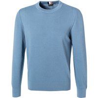 BOSS Black Herren Pullover blau Baumwolle unifarben von BOSS Black