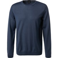 BOSS Black Herren Pullover blau Schurwolle unifarben von BOSS Black