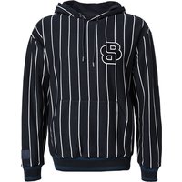 BOSS Black Herren Pullover blau Baumwolle gestreift von BOSS Black