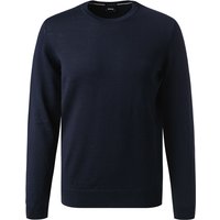 BOSS Black Herren Pullover blau Schurwolle unifarben von BOSS Black