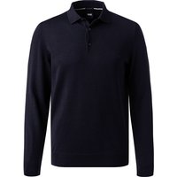 BOSS Black Herren Pullover blau Schurwolle unifarben von BOSS Black