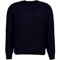 BOSS Black Herren Pullover blau Schurwolle unifarben von BOSS Black