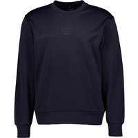 BOSS Black Herren Sweatshirt blau Baumwolle unifarben von BOSS Black