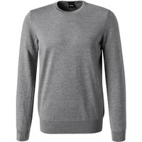 BOSS Black Herren Pullover grau Schurwolle unifarben von BOSS Black