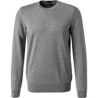 BOSS Black Herren Pullover grau Schurwolle unifarben von BOSS Black