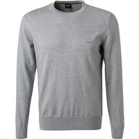 BOSS Black Herren Pullover Grau Baumwolle unifarben von BOSS Black