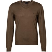 BOSS Black Herren Pullover grün Schurwolle unifarben von BOSS Black