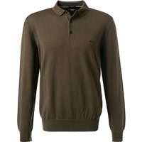 BOSS Black Herren Pullover grün Schurwolle unifarben von BOSS Black