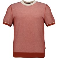 BOSS Black Herren Kurzarmpullover rot Baumwolle unifarben von BOSS Black