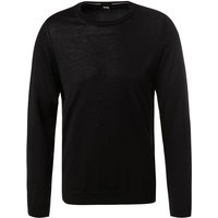 BOSS Black Herren Pullover schwarz Schurwolle unifarben von BOSS Black