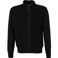 BOSS Black Herren Cardigan schwarz Schurwolle unifarben von BOSS Black