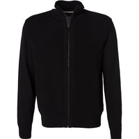 BOSS Black Herren Cardigan schwarz Schurwolle unifarben von BOSS Black