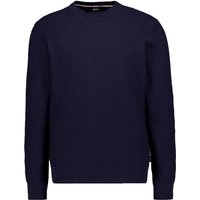 BOSS Black Herren Pullover blau Baumwolle unifarben von BOSS Black