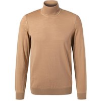 BOSS Black Herren Rollkragenpullover beige Schurwolle unifarben von BOSS Black