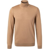 BOSS Black Herren Rollkragenpullover beige Schurwolle unifarben von BOSS Black