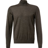 BOSS Black Herren Rollkragenpullover braun Schurwolle unifarben von BOSS Black