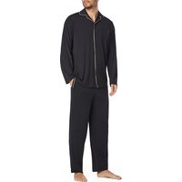 BOSS Black Herren Pyjama schwarz Jersey-Baumwolle unifarben von BOSS Black