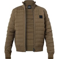 BOSS Black Herren Steppblouson braun Mikrofaser unifarben von BOSS Black