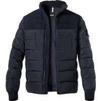 BOSS Black Herren Steppjacke blau Mikrofaser unifarben von BOSS Black