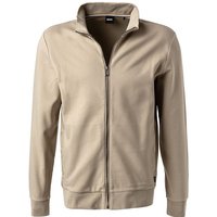 BOSS Black Herren Sweatjacke beige Baumwolle unifarben von BOSS Black