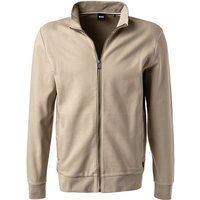 BOSS Black Herren Sweatjacke beige Baumwolle unifarben von BOSS Black