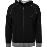 BOSS Black Herren Sweatjacke schwarz Baumwolle unifarben von BOSS Black