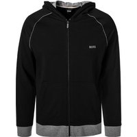 BOSS Black Herren Sweatjacke schwarz Baumwolle unifarben von BOSS Black