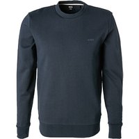 BOSS Black Herren Sweatshirt blau Baumwolle unifarben von BOSS Black