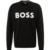 BOSS Black Herren Sweatshirt schwarz Baumwolle Logo und Motiv von BOSS Black