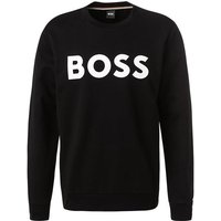 BOSS Black Herren Sweatshirt schwarz Baumwolle Logo und Motiv von BOSS Black