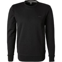 BOSS Black Herren Sweatshirt schwarz Baumwolle unifarben von BOSS Black