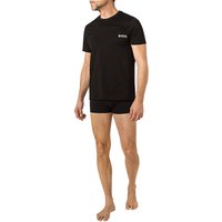 BOSS Black Herren T-Shirt+Trunk schwarz Baumwolle unifarben von BOSS Black