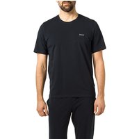 BOSS Black Herren T-Shirt blau Baumwolle unifarben von BOSS Black