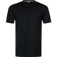 BOSS Black Herren T-Shirt blau Baumwolle von BOSS Black