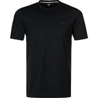 BOSS Black Herren T-Shirt blau Baumwolle von BOSS Black