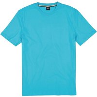 BOSS Black Herren T-Shirt blau Baumwolle von BOSS Black