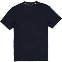 BOSS Black Herren T-Shirt blau Baumwolle von BOSS Black