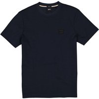 BOSS Black Herren T-Shirt blau Baumwolle von BOSS Black