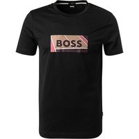 BOSS Black Herren T-Shirt schwarz Baumwolle von BOSS Black