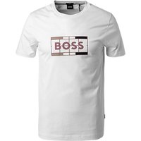 BOSS Black Herren T-Shirt weiß Baumwolle von BOSS Black