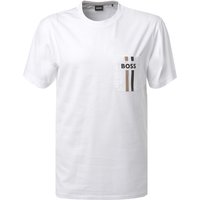 BOSS Black Herren T-Shirt weiß Baumwolle von BOSS Black